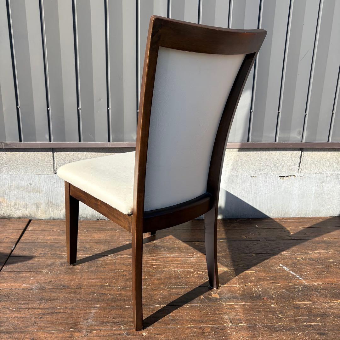 ②ニトリ ダイニングチェア DC LAGOON 合皮ホワイト×ブラウン 食卓椅子