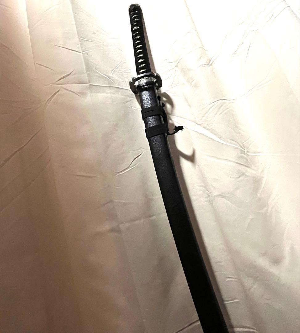 即購入歓迎 模造刀 柄巻黒 黒鞘 日本刀 模擬刀[値下げ交渉可]