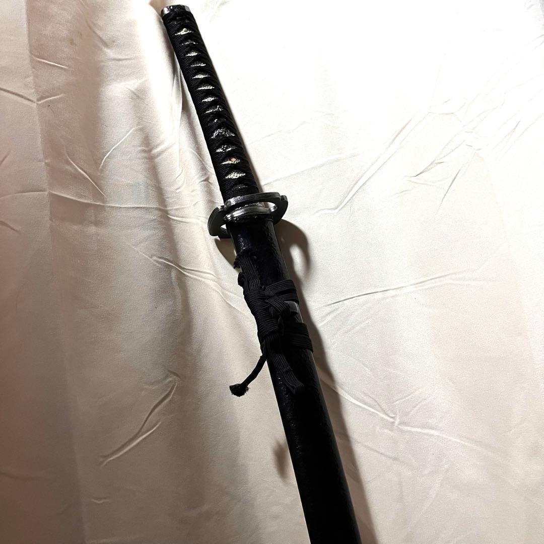 即購入歓迎 模造刀 柄巻黒 黒鞘 日本刀 模擬刀[値下げ交渉可]