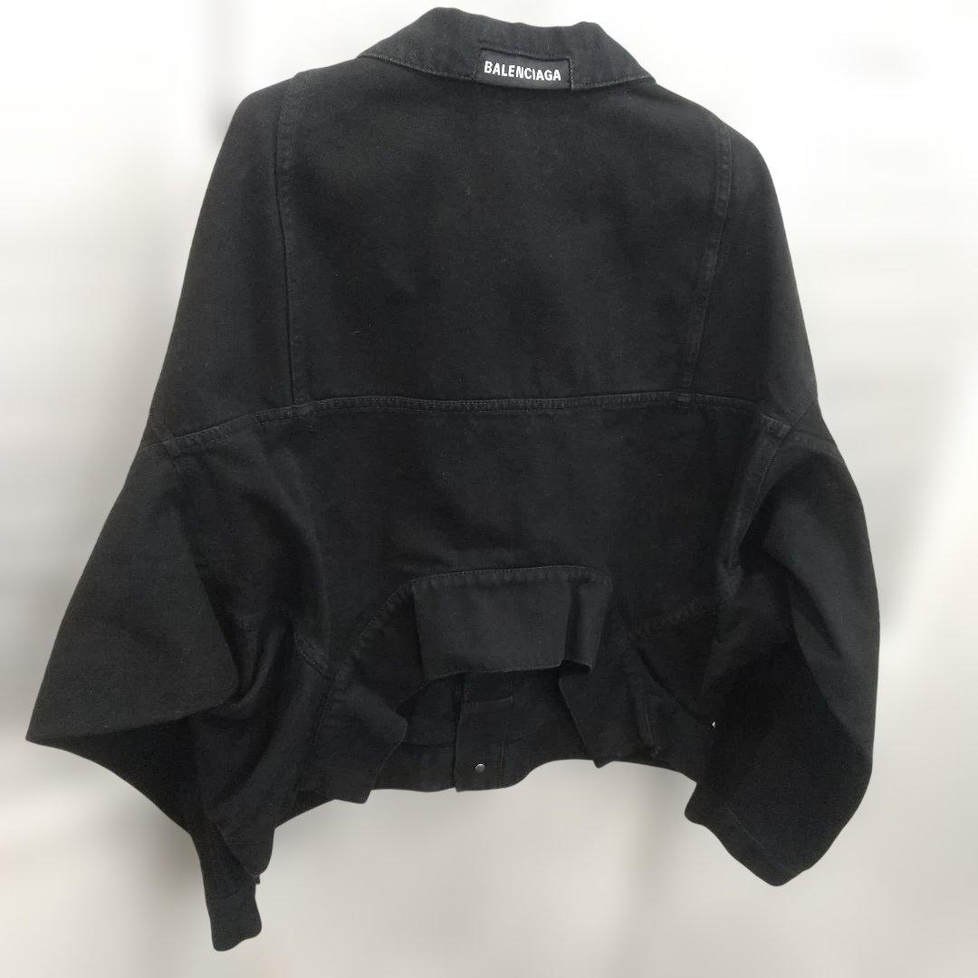 バレンシアガ アップサイドダウン デニムジャケット ブラック 34