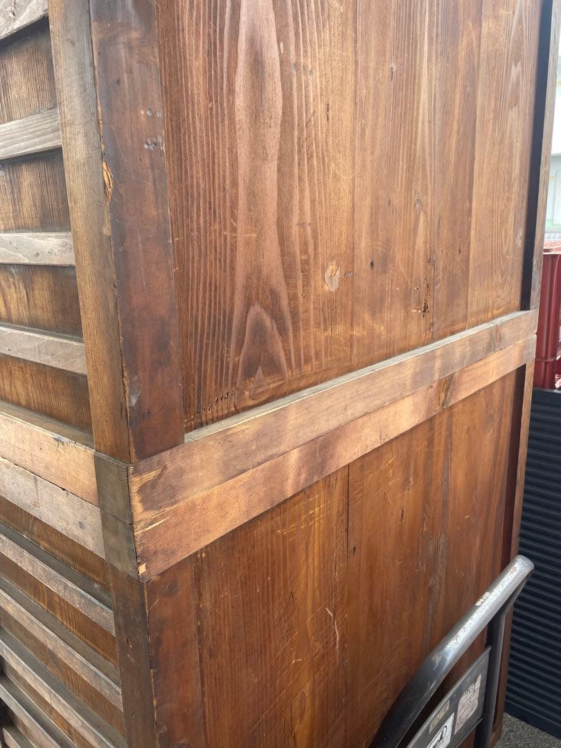 木製タンス スラット扉 6引き出し