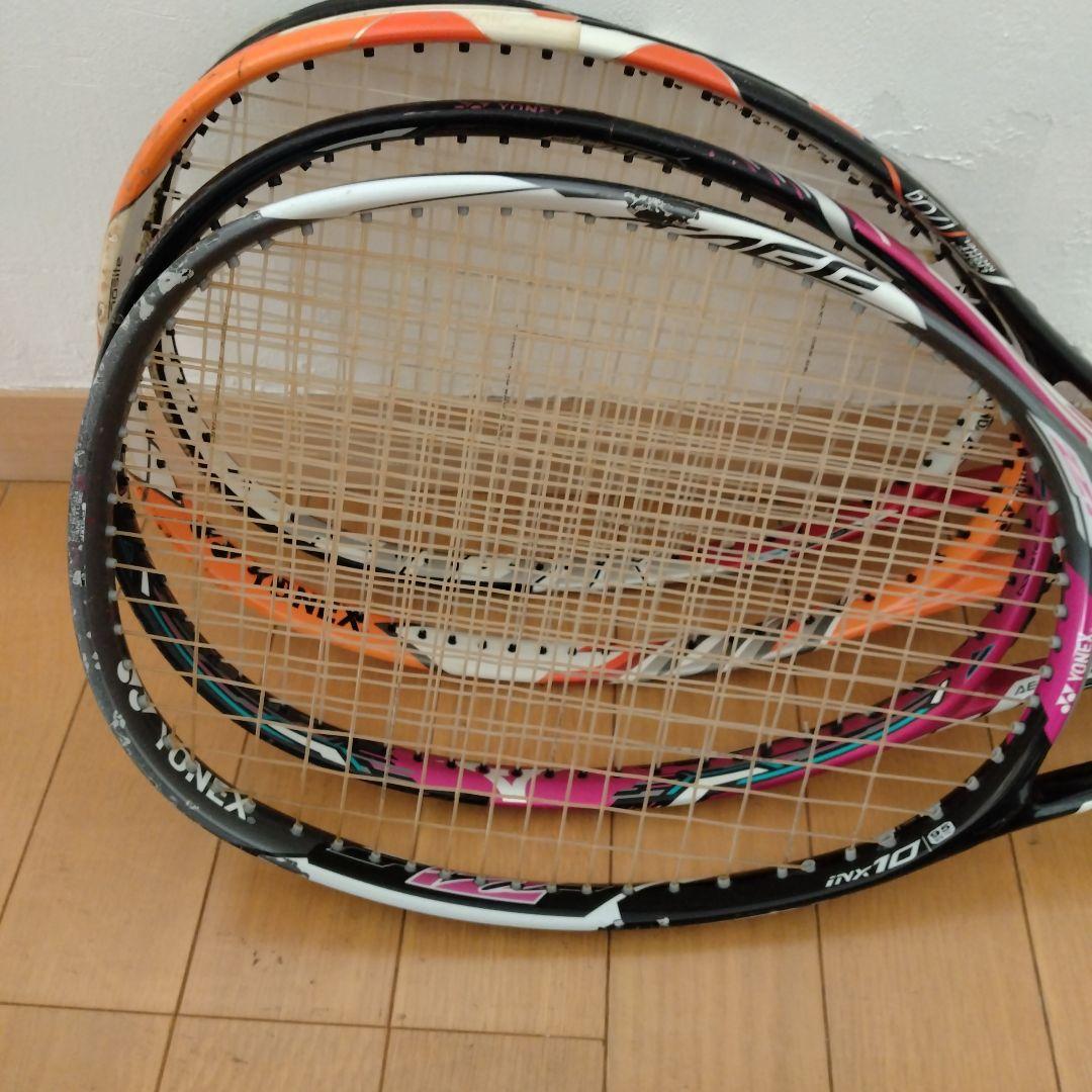ソフトテニス ヨネックス ミズノ ラケット4本 ラケットケース4つ