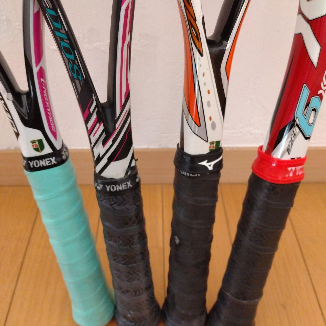 ソフトテニス ヨネックス ミズノ ラケット4本 ラケットケース4つ