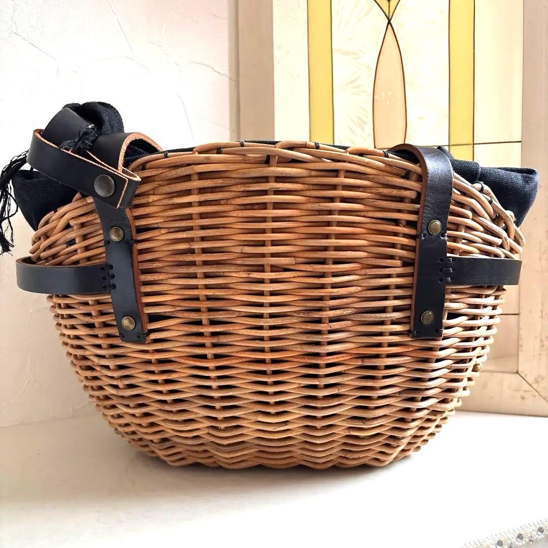 エバゴス 紅藤 レザー ハンドル　かごバック