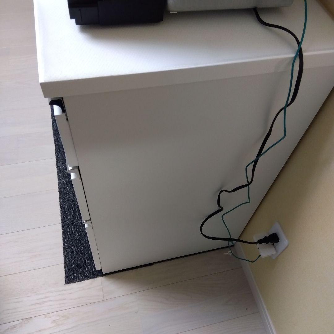 ホワイト キッチンカウンター 引き出し4つ