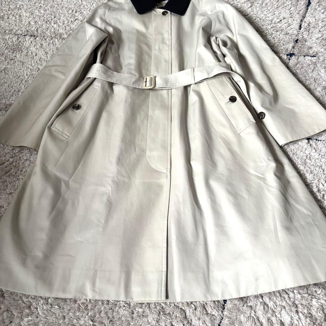 【美品✨】バーバリー　トレンチコート　ステンカラー　ホワイトベージュ　9AR