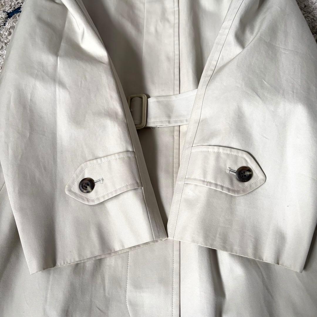 【美品✨】バーバリー　トレンチコート　ステンカラー　ホワイトベージュ　9AR