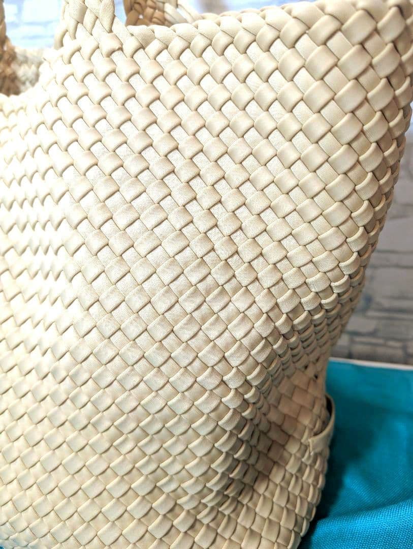 ♥aqu…♥美品♥　ナゲディ　トートバッグ　メッシュ　編み込み　大容量