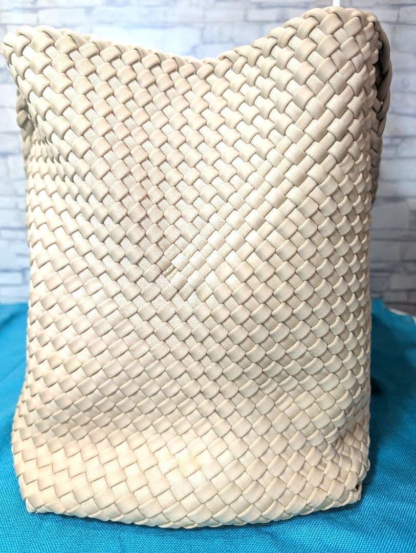 ♥aqu…♥美品♥　ナゲディ　トートバッグ　メッシュ　編み込み　大容量