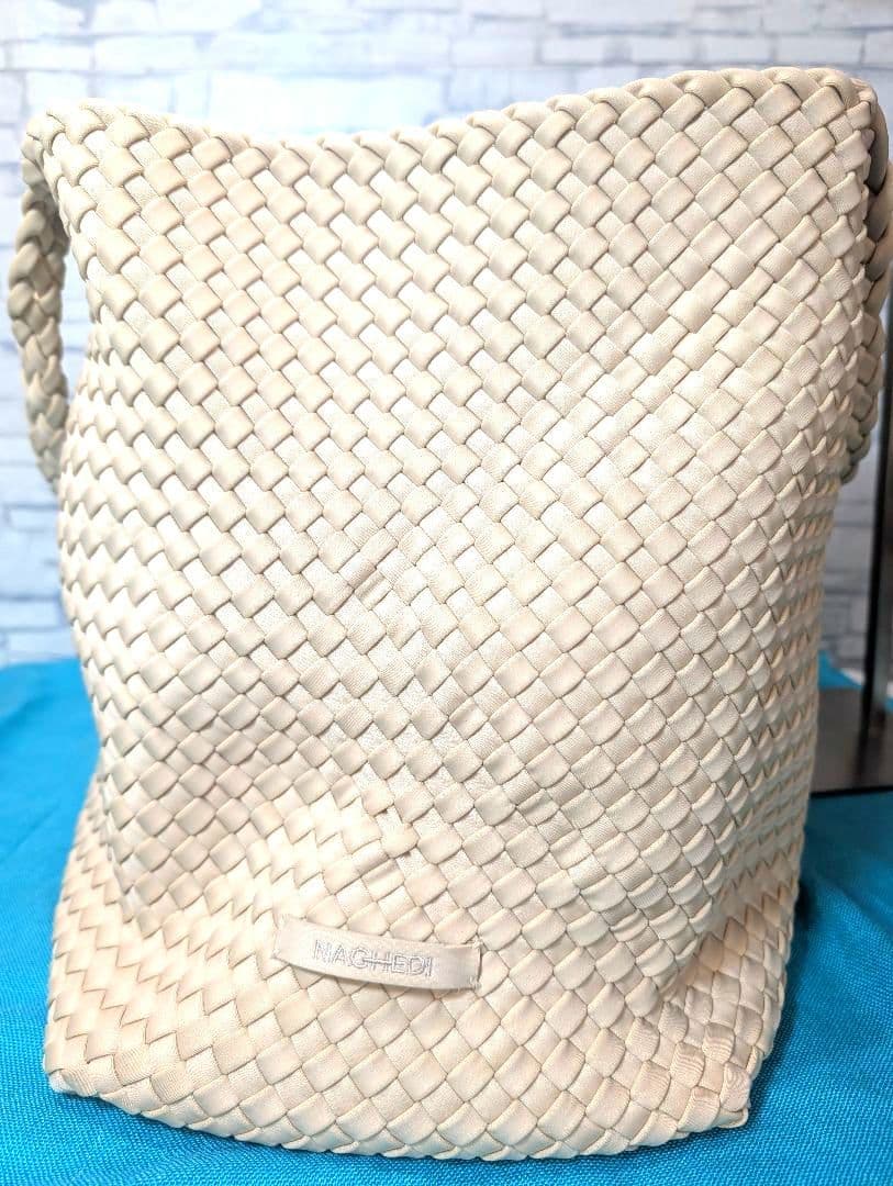 ♥aqu…♥美品♥　ナゲディ　トートバッグ　メッシュ　編み込み　大容量