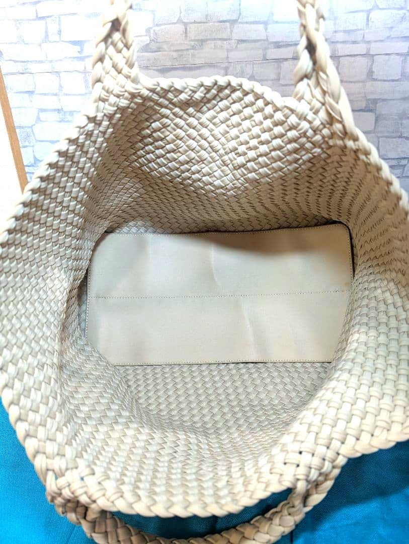 ♥aqu…♥美品♥　ナゲディ　トートバッグ　メッシュ　編み込み　大容量