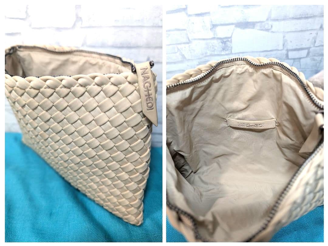 ♥aqu…♥美品♥　ナゲディ　トートバッグ　メッシュ　編み込み　大容量