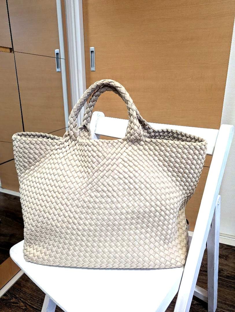 ♥aqu…♥美品♥　ナゲディ　トートバッグ　メッシュ　編み込み　大容量