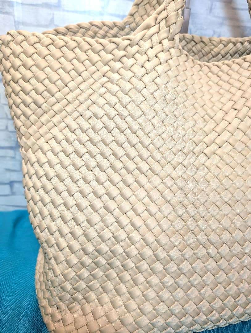 ♥aqu…♥美品♥　ナゲディ　トートバッグ　メッシュ　編み込み　大容量