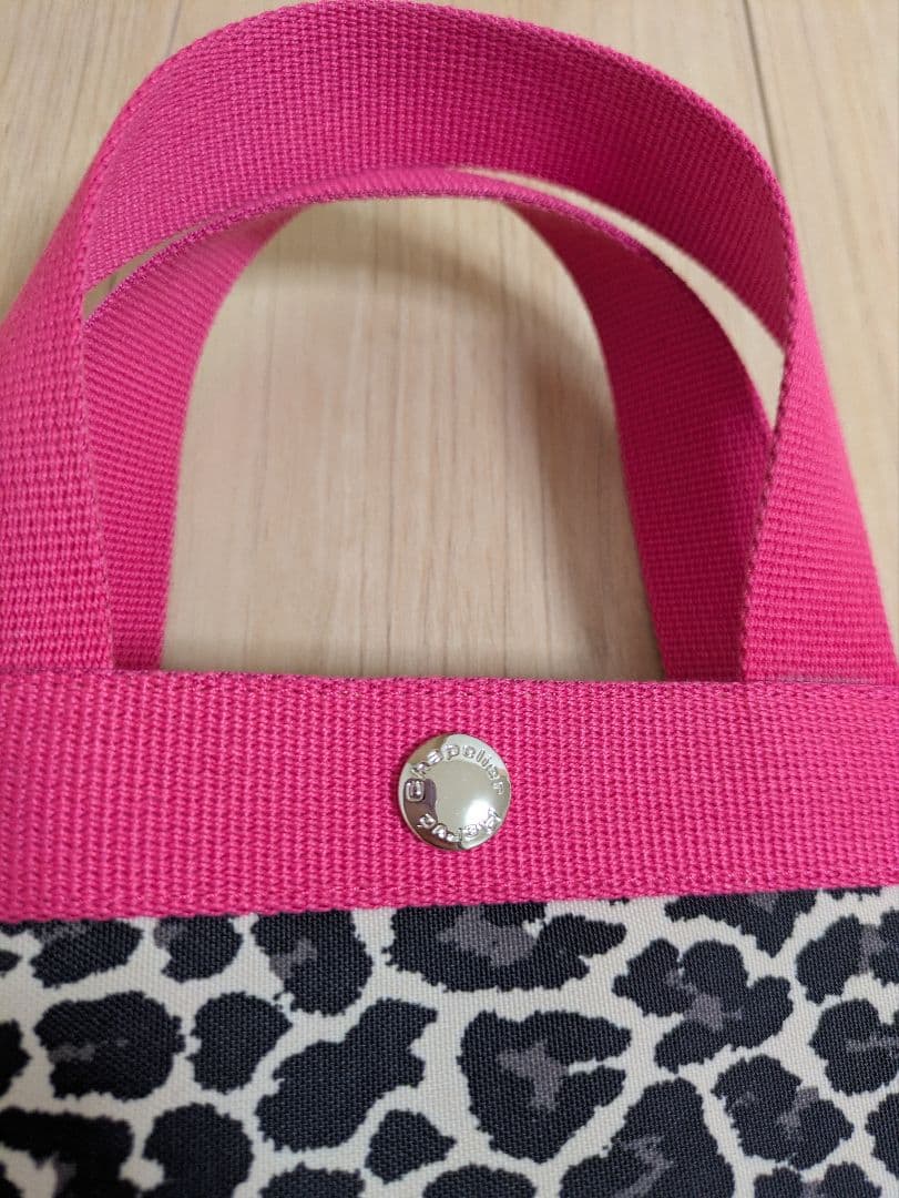 【美品】エルベシャプリエ 707FD パンサーブラン 舟型トートM ケアカード付