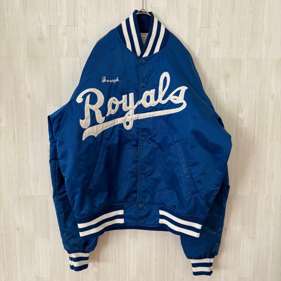 80s STARTER スターター ロイヤルズ スタジャン ブルー 刺繍 ロゴ