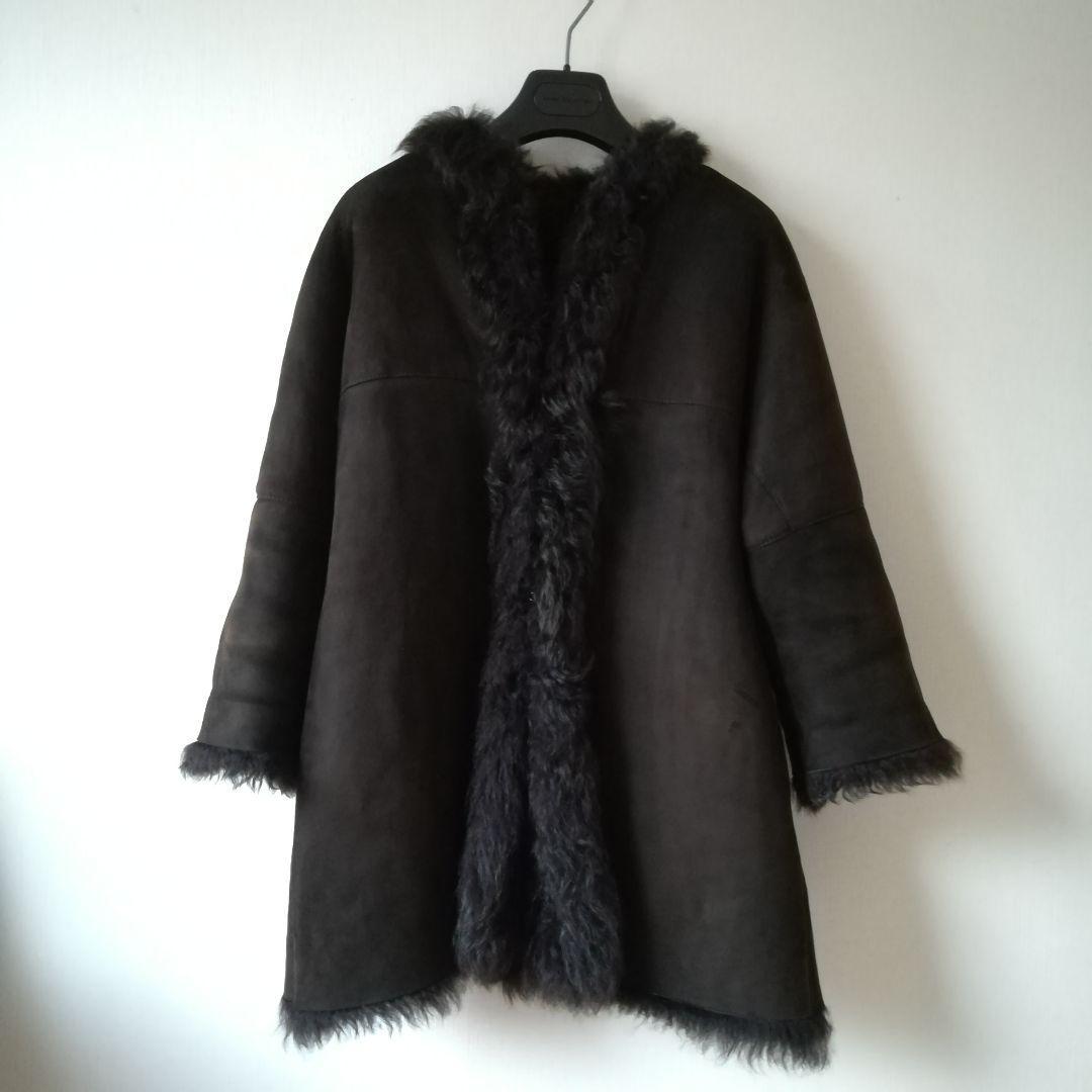 チンクアンタ　ムートンコート　ムートンジャケット　ファーコート　本革　ブラウン