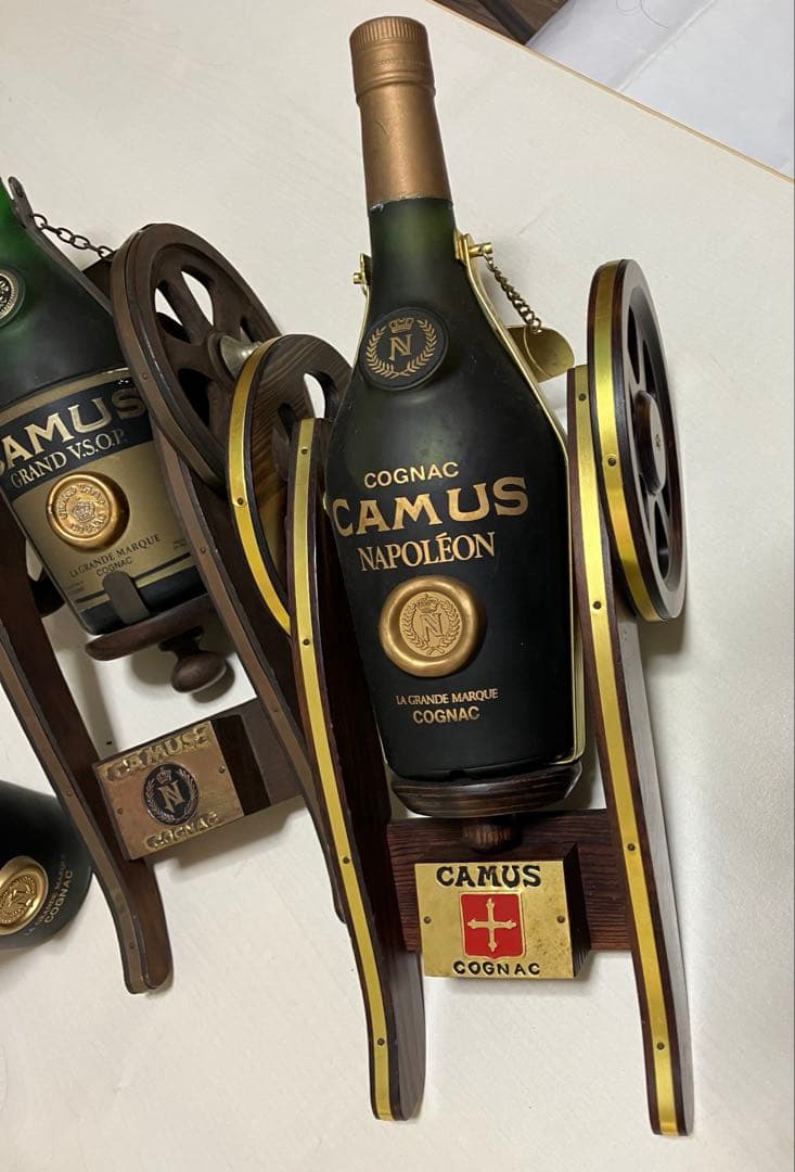 未開詮/CAMUS カミュナポレオン コニャック 木製スライダー付き3本セット