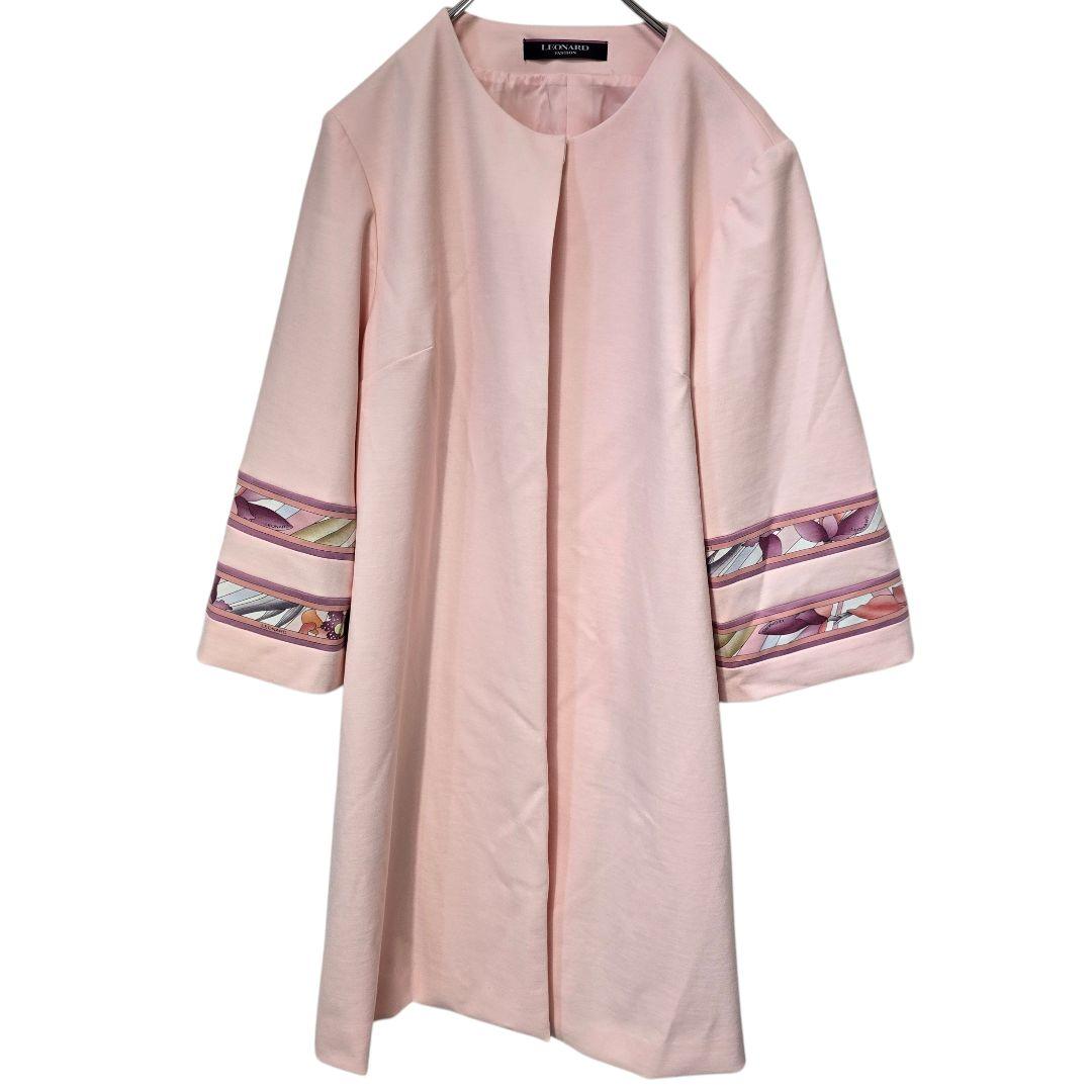 LEONARD レオナール スプリングコート ノーカラーコート 38