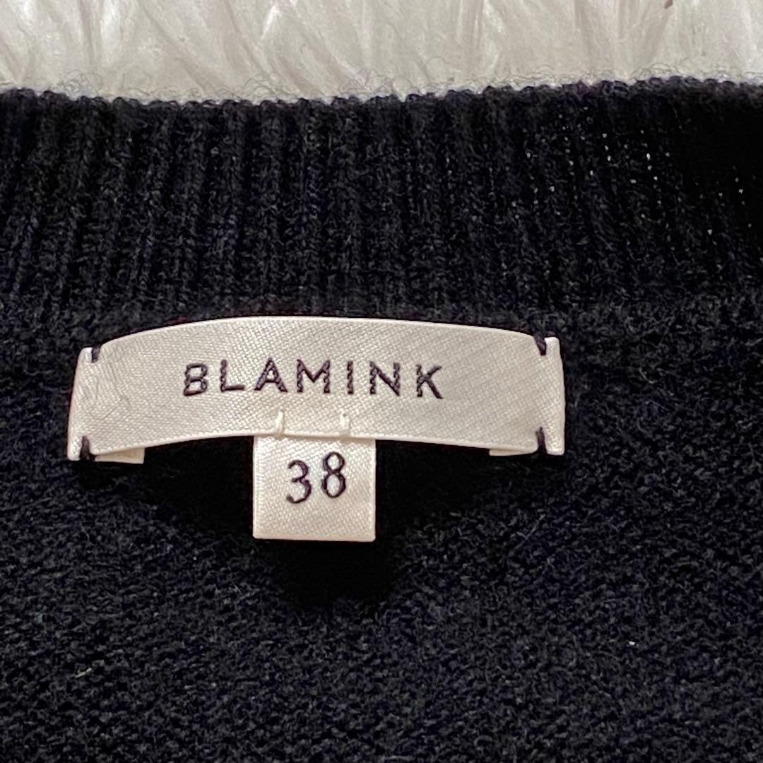 E41 美品 ブラミンク カシミヤ100% ニットベスト ブラック 38 M相当