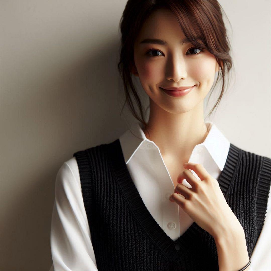 E41 美品 ブラミンク カシミヤ100% ニットベスト ブラック 38 M相当