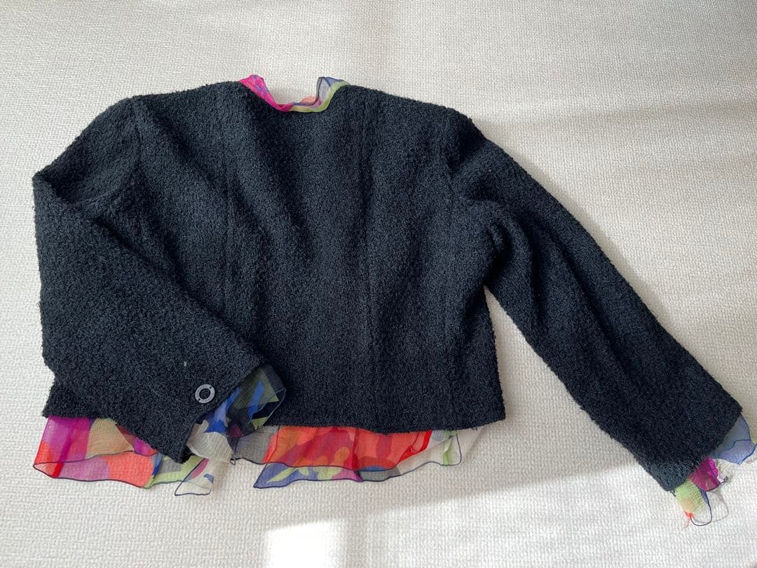 チワワンさん専用！！ CHANEL ノーカラージャケット 38サイズ　ブラック