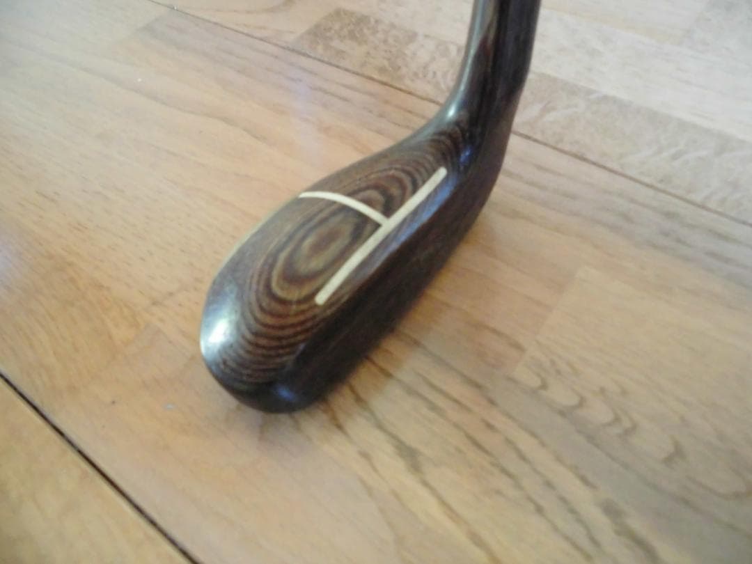 【希少品 オマケ付】CROWNER 木製パター ヒッコリー削り出し