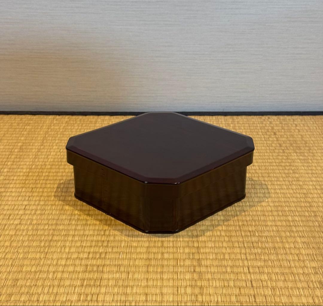 大徳寺形 溜塗 縁高 5客 共箱 弁当箱 茶懐石道具 木製漆器