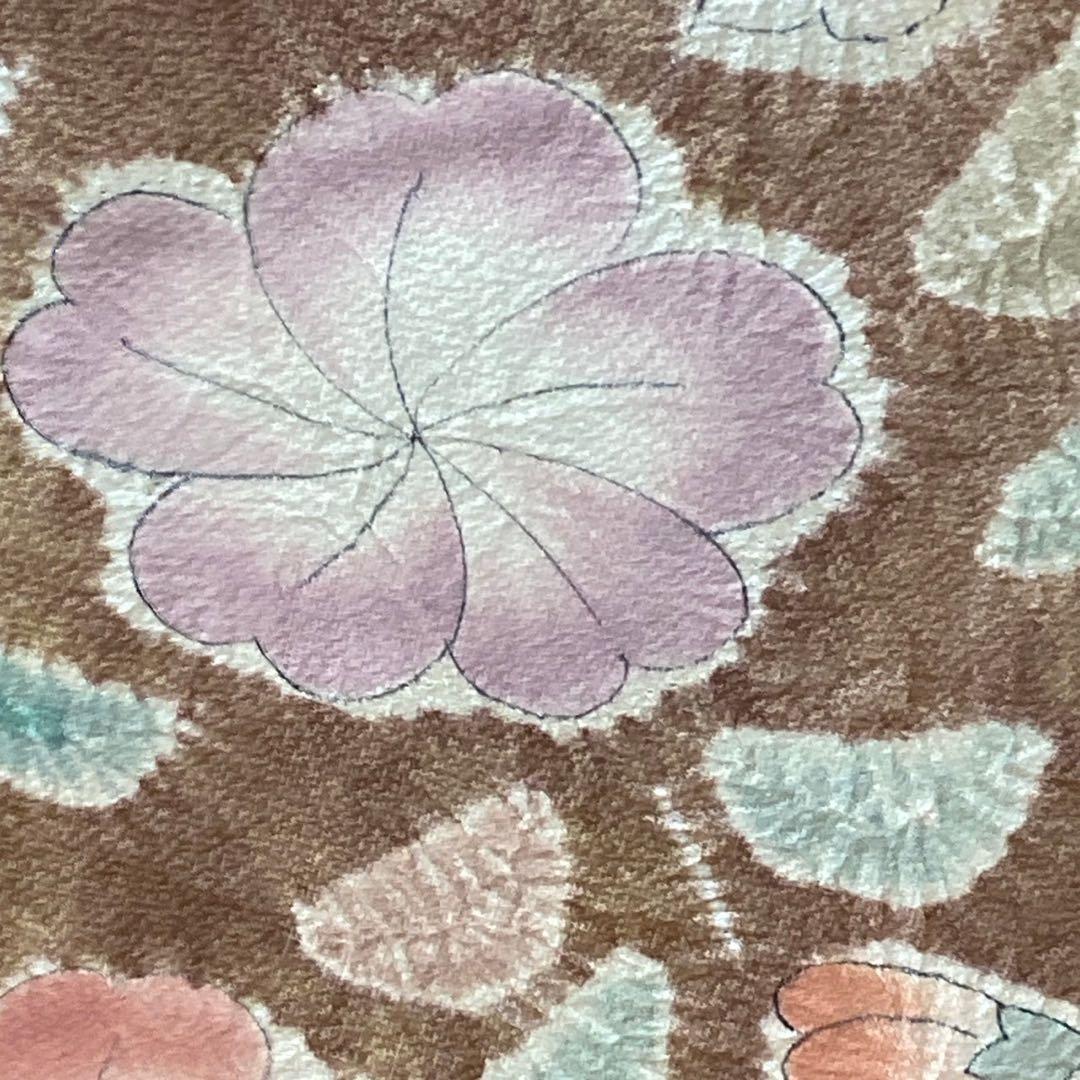 ［0537］訪問着 美品 未使用 辻ヶ花 絞り しつけ付 正絹 着物 袷