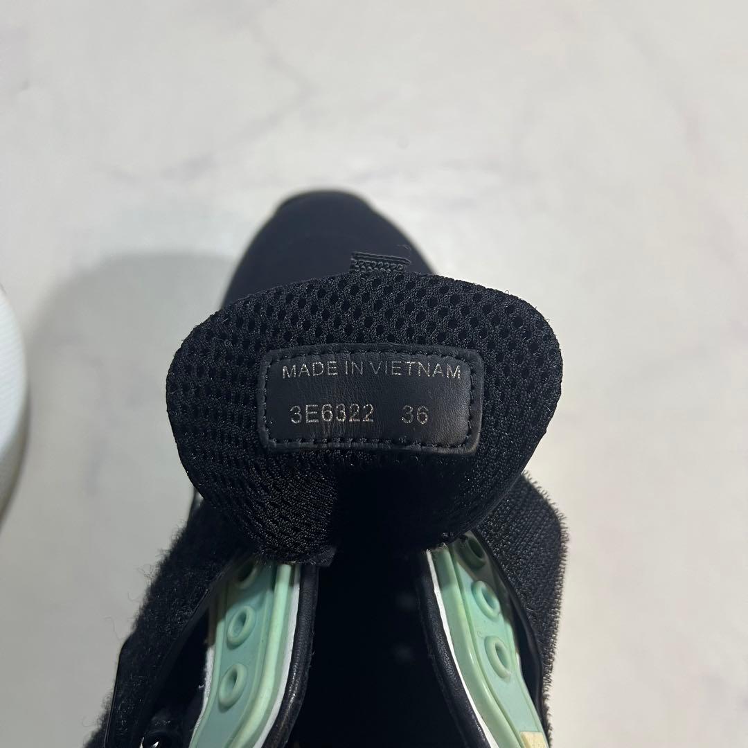 プラダスポーツ ベルクロ スニーカー 靴 黒 ラバーロゴ 花 23-23.5