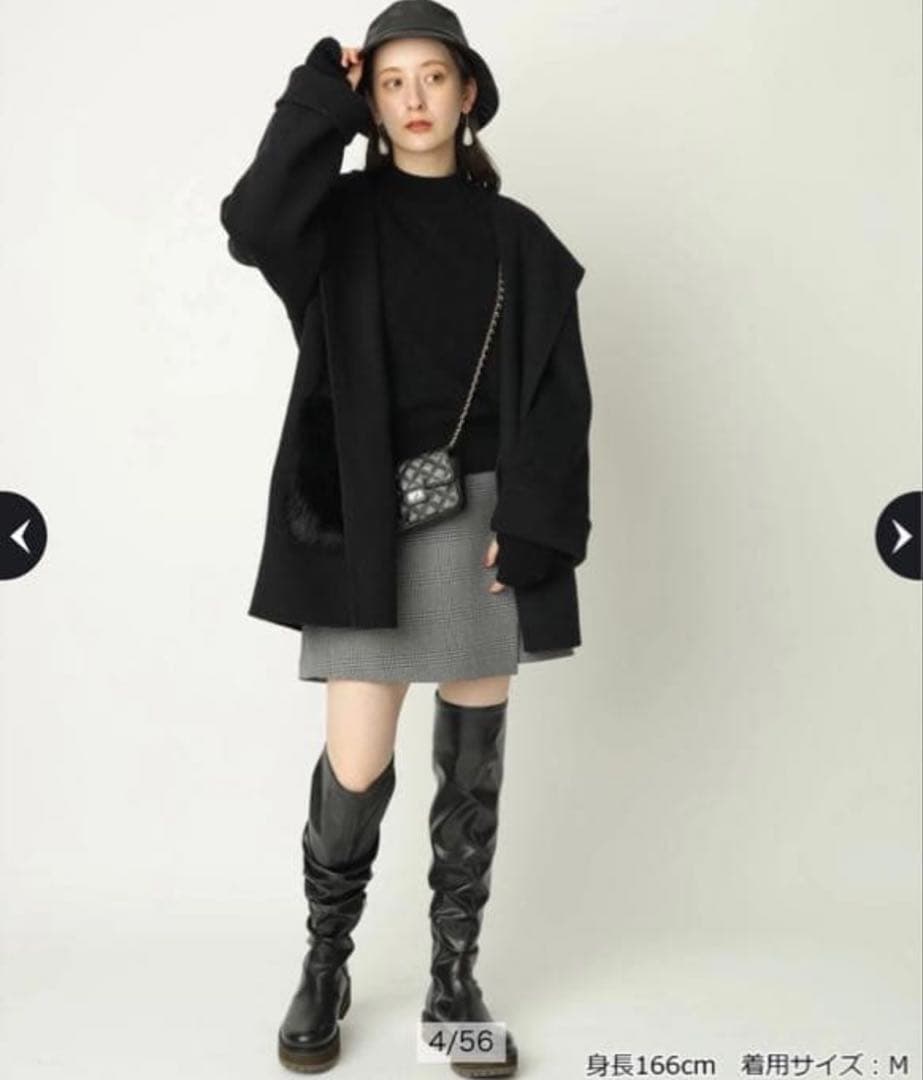 Arpege storyファー付きフードリバーコート　Mサイズ