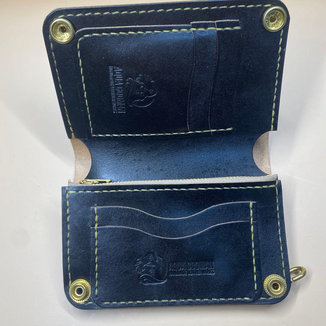 無骨 艶 マチ お札折らずに収納できる手染めミドルトラッカーウォレット BTW