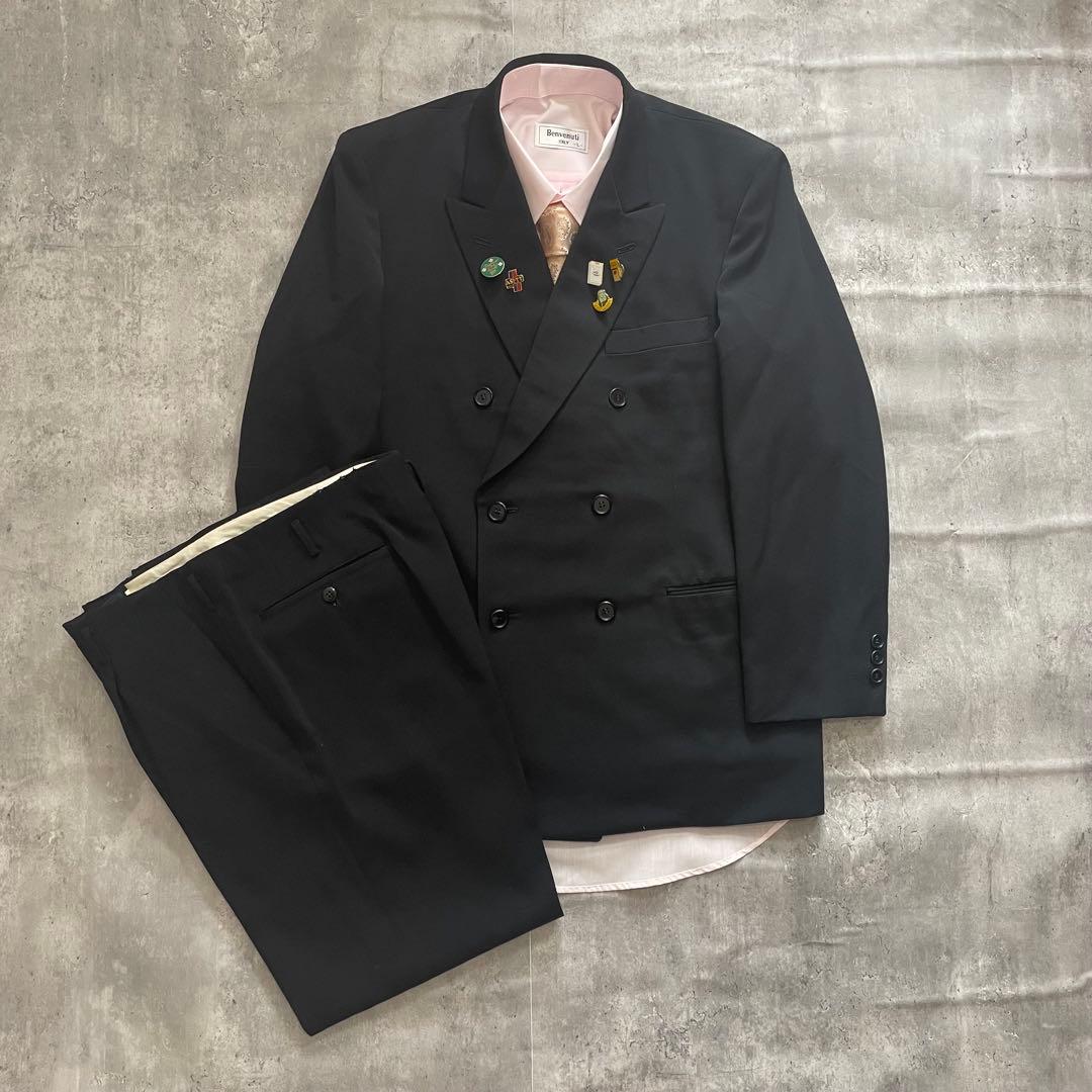 5点セット✨ セットアップ ダブル ピンズ ネクタイシャツ 黒 ピンク 成人式