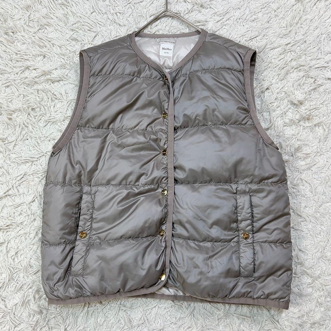 【美品】マックスマーラ ザキューブ ダウンベスト インナーダウン 42 グレー系