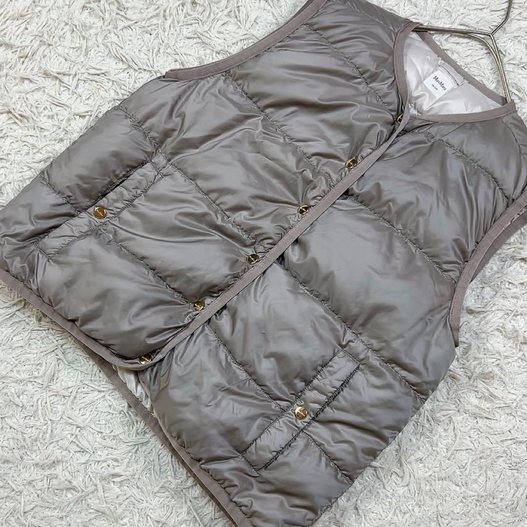 【美品】マックスマーラ ザキューブ ダウンベスト インナーダウン 42 グレー系