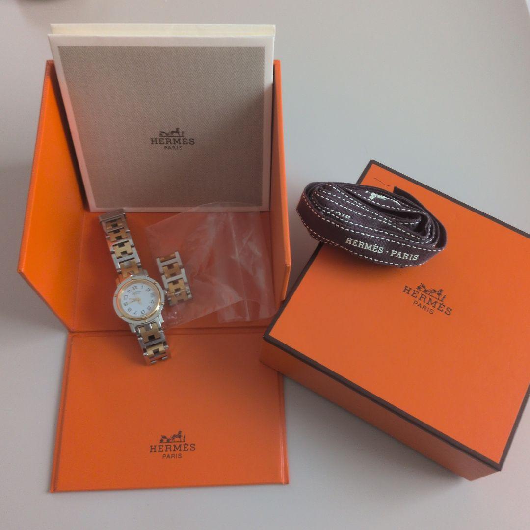 HERMES 腕時計 クリッパー　シルバー ゴールド