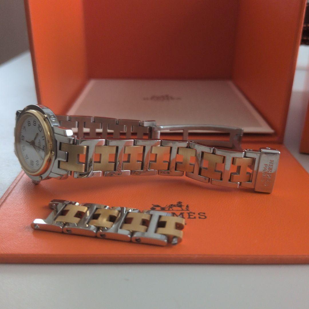 HERMES 腕時計 クリッパー　シルバー ゴールド