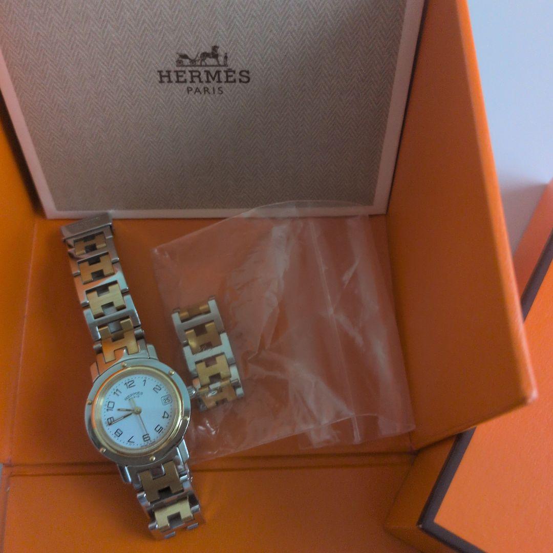 HERMES 腕時計 クリッパー　シルバー ゴールド