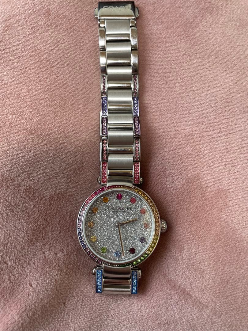 ち*ん様 【美品/稼動品】COACH ケリー ウォッチ 34MM レインボー 時