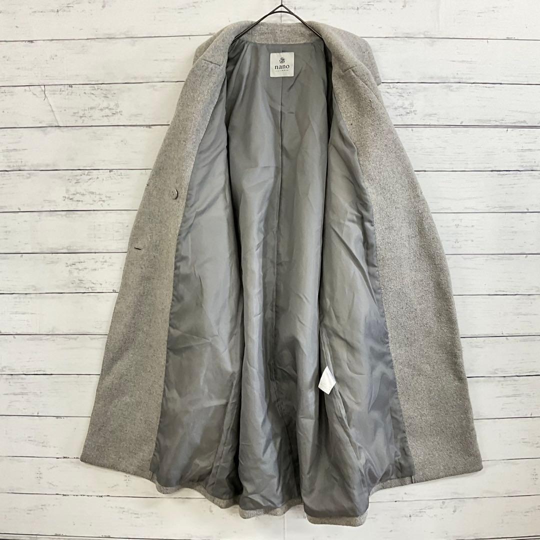 ナノユニバース ロングコート ライトグレー F 秋冬 きれいめ 大人上品 通勤
