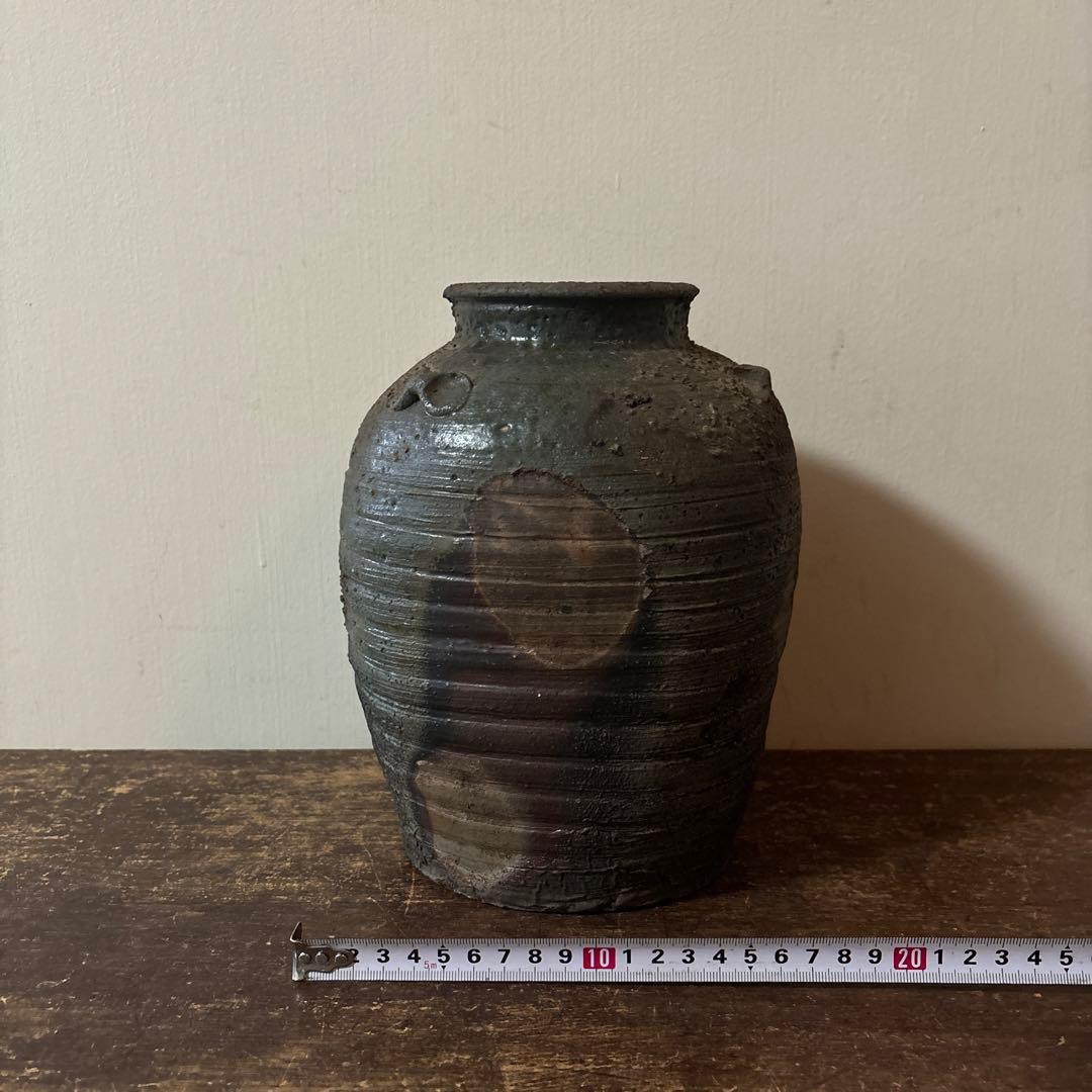景色の良い窯変備前壺　花器　骨董　古道具　アンティーク　古民芸　古陶磁　検:李朝