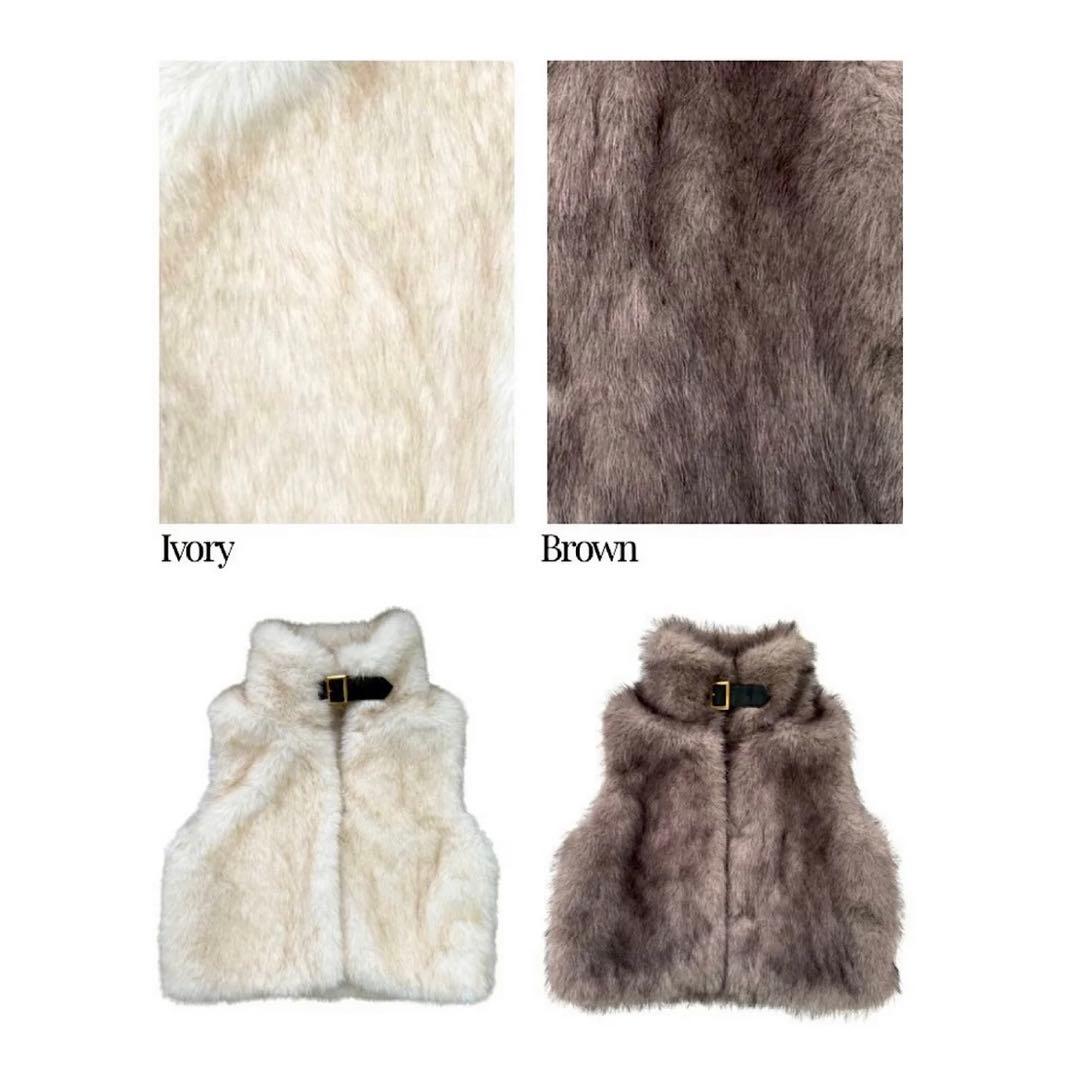 DIANTE プレミアムエコファーベルトベスト ブラウン