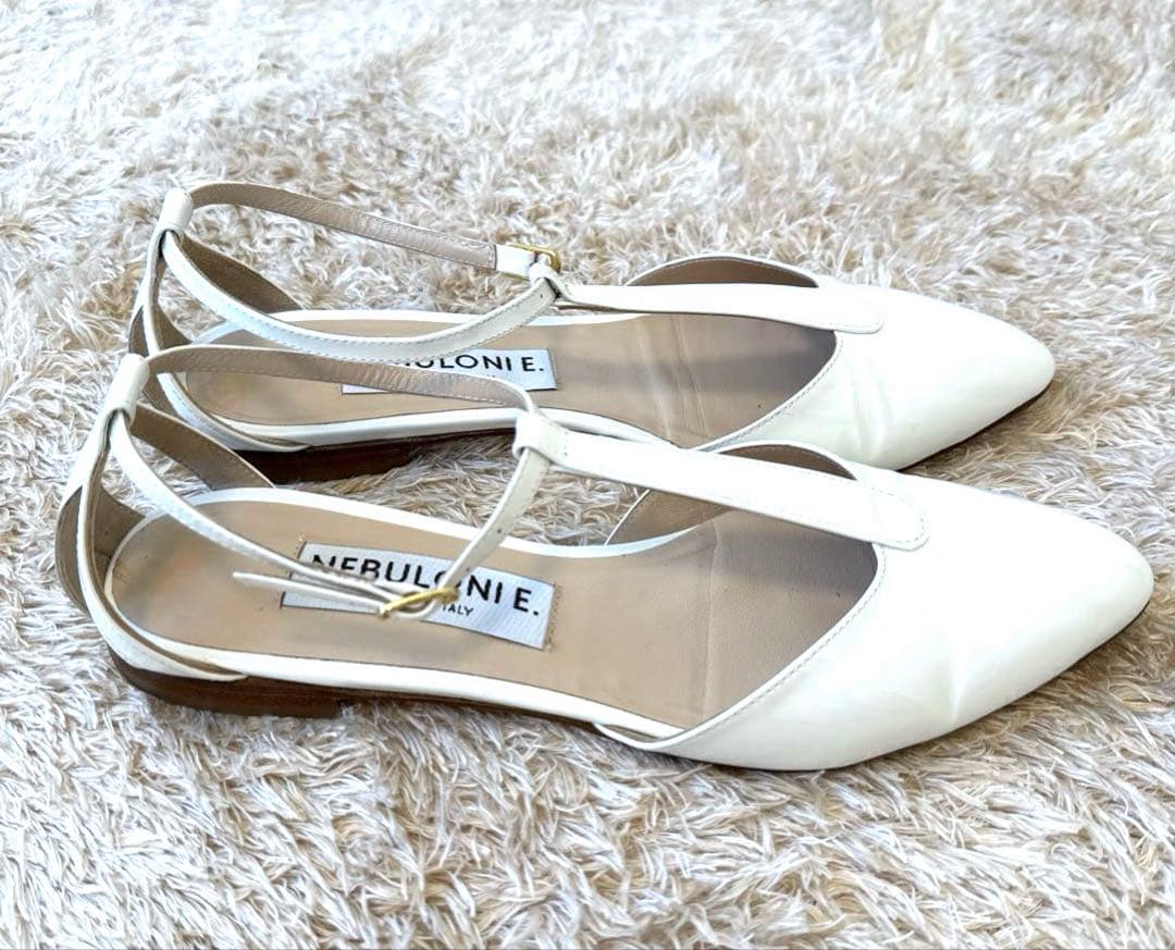 【未使用級】NEBULONI.E アンクルストラップフラットパンプス
