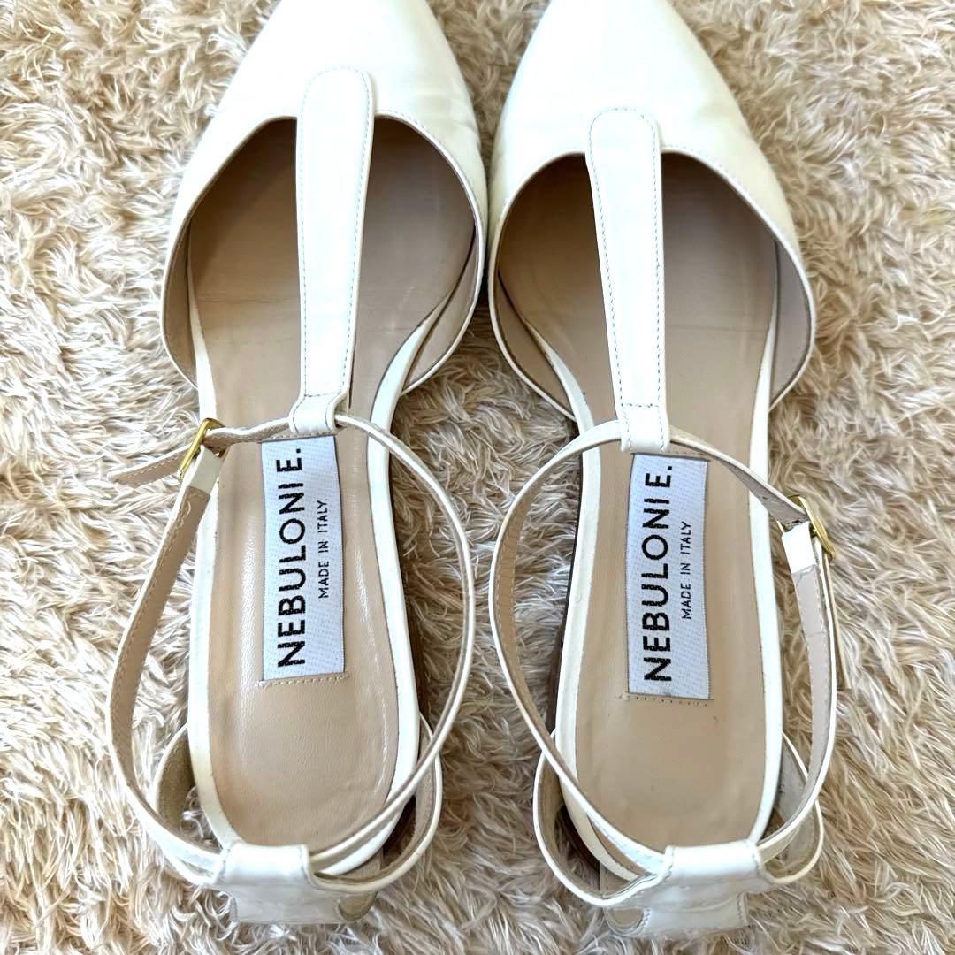 【未使用級】NEBULONI.E アンクルストラップフラットパンプス