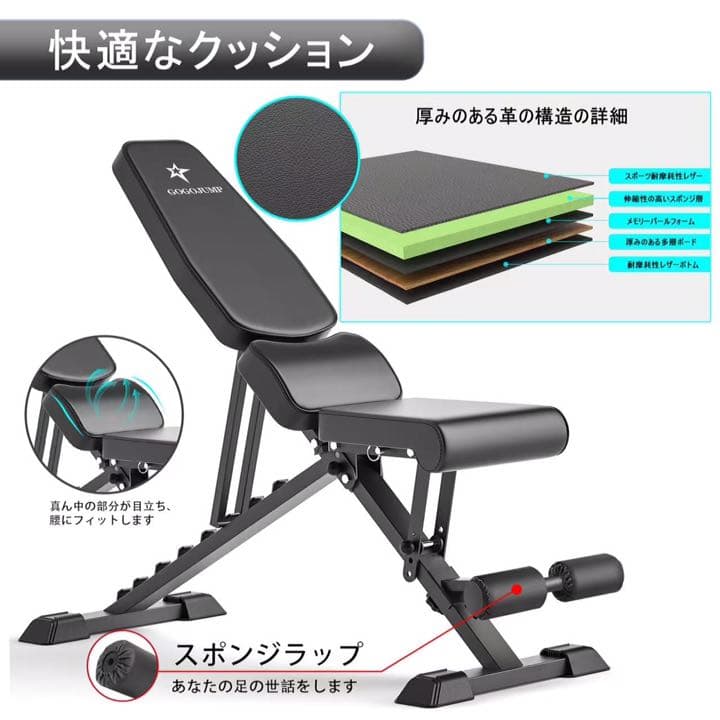 トレーニングベンチ フラットベンチ 耐荷重450KG