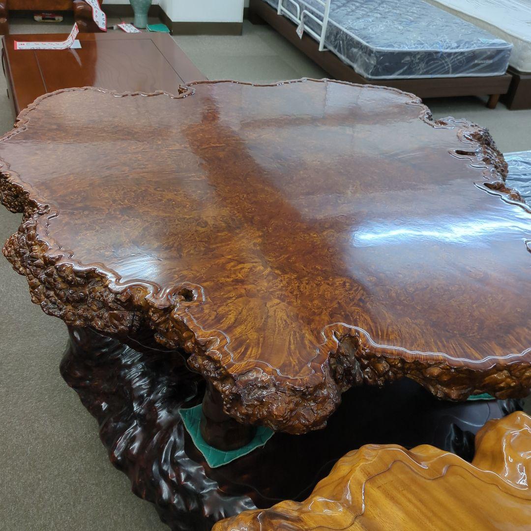 【Cartier LOVE様】未使用 送料込み かえで 無垢こぶ座卓ローテーブル