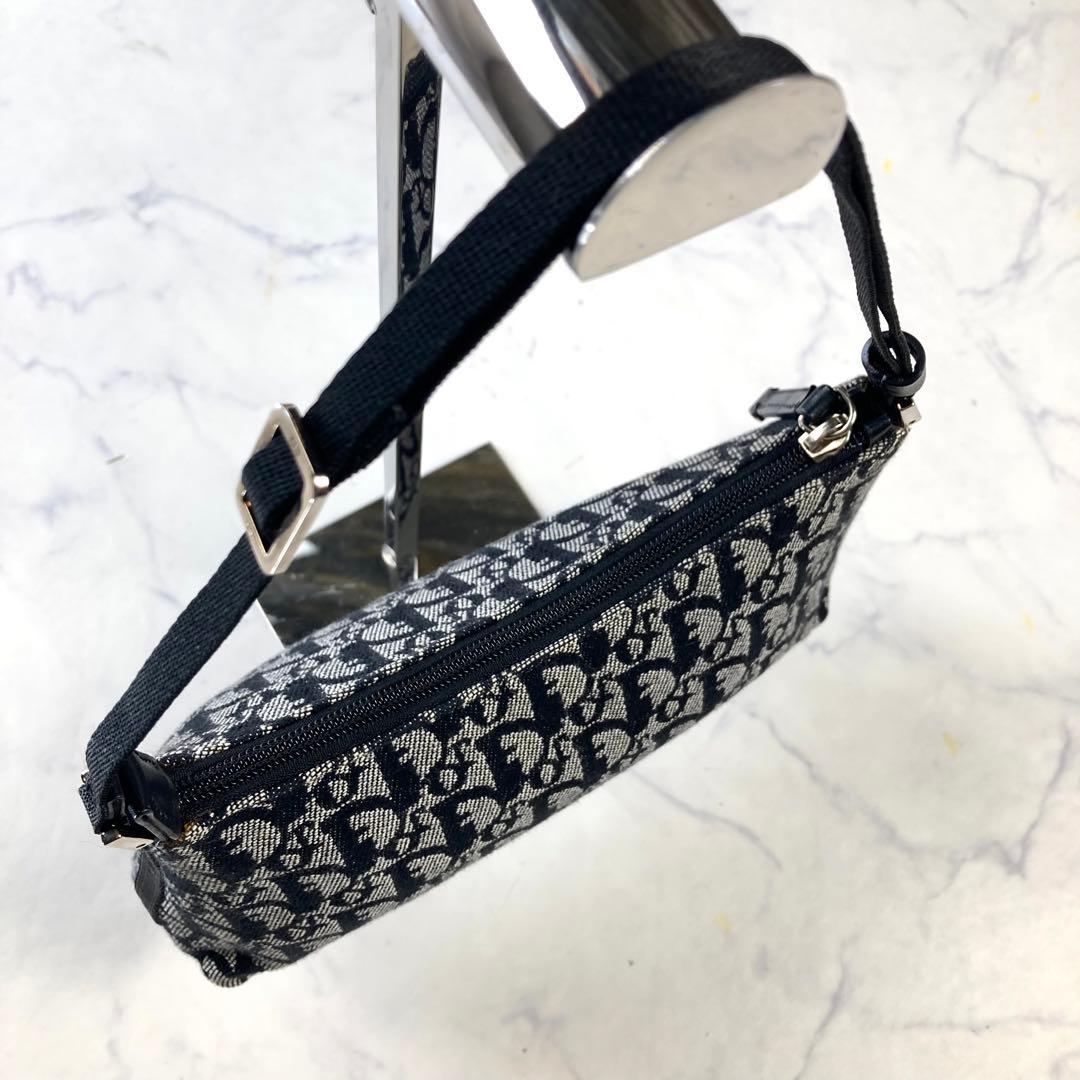 極美品 クリスチャンディオール アクセサリーポーチ トロッター ネイビー 肩掛け