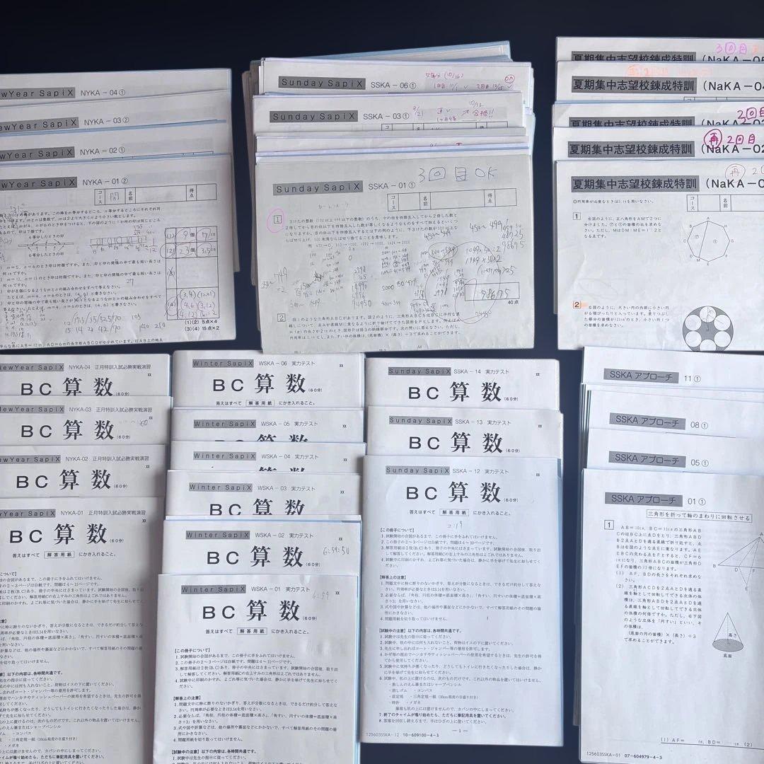 Sapix 6年算数　開成対策プリント