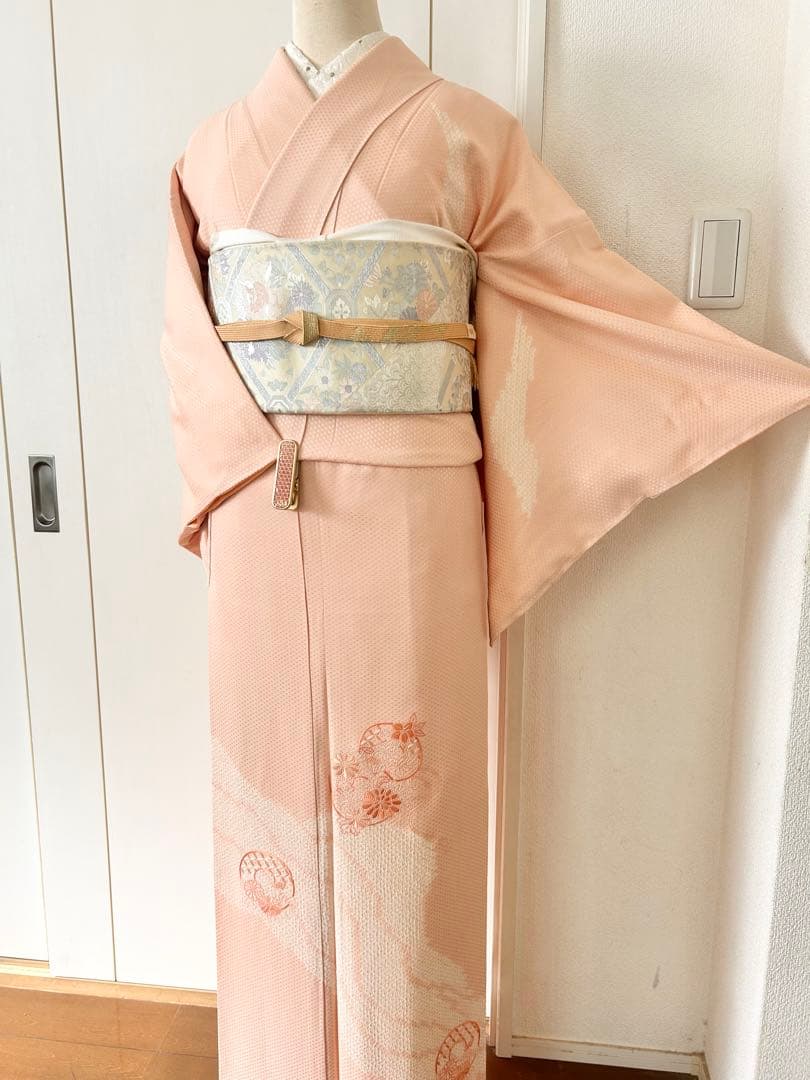 美品　一部しつけ糸付き　総刺繍　正絹訪問着　フルセット4点　入学式　七五三