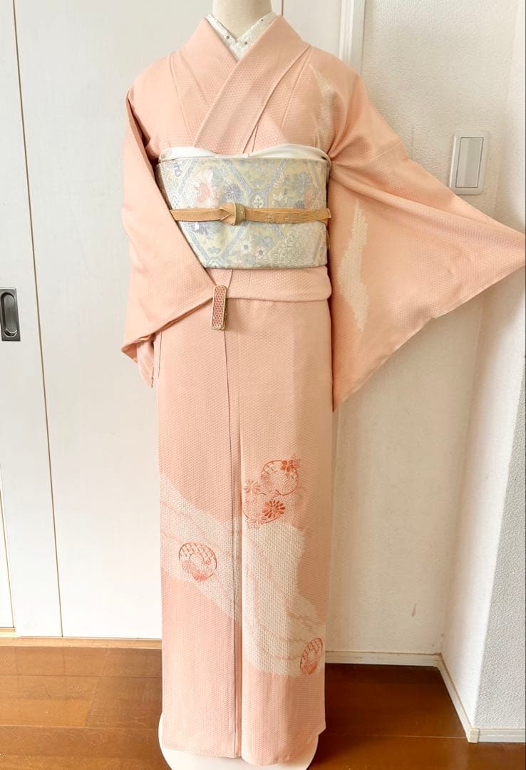 美品　一部しつけ糸付き　総刺繍　正絹訪問着　フルセット4点　入学式　七五三